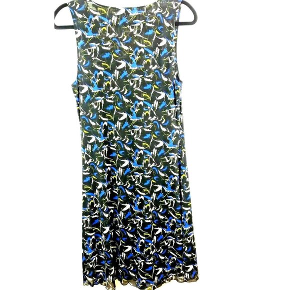 Kenneth Cole NY Dress Womens Large Sleeveless Black Blue Swirls - Picture 4 of 6